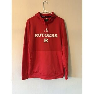 RUTGERS UNIVERSITY SCARLET KNIGHTS "ADIDAS" MENS HOODED SWEATSHIRT Large NWT RED
